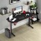 Costway 55'' Gaming Desk T-shaped Computer Desk w/ Full Mouse Pad & LED Lights